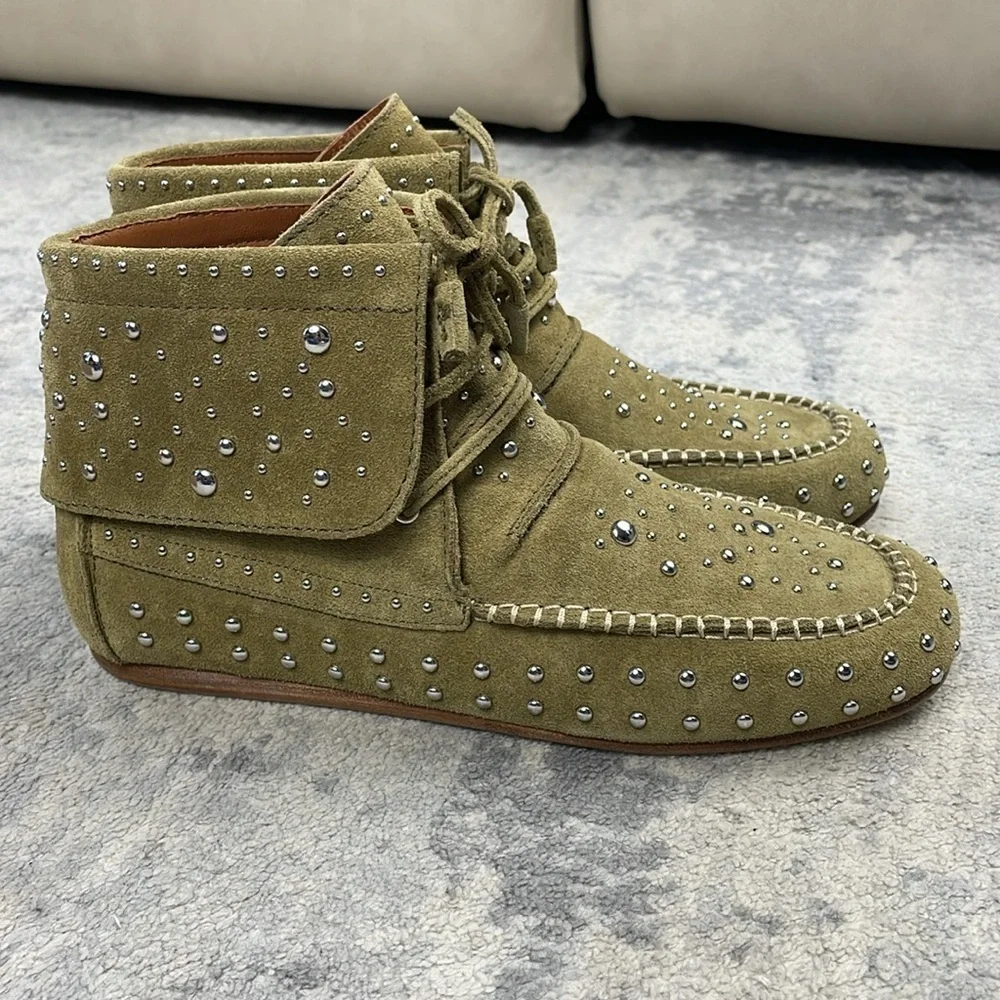 NIB Zadig & Voltaire Santa Fe Dream Studs Ankle Boots Southwestern Suede 41